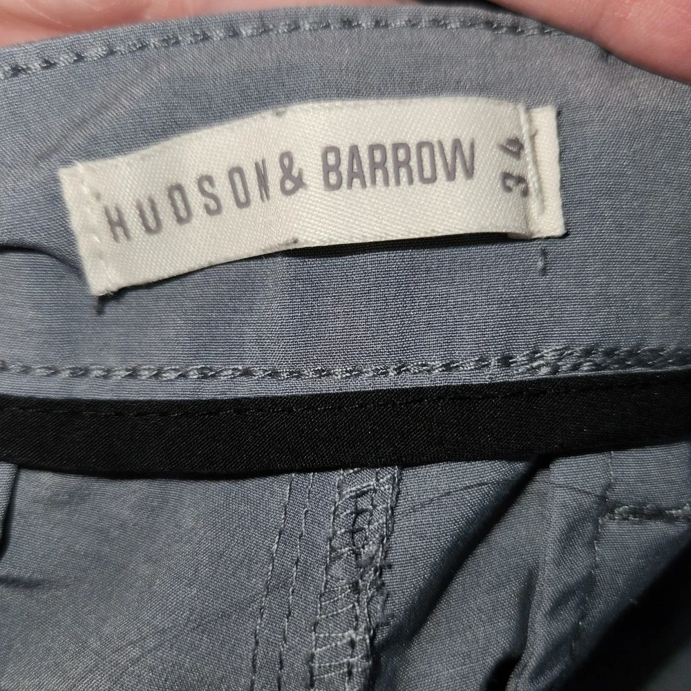 Men's‎ Hudson & Barrow Sz 34 Tech Stretch Shorts Pockets Zip-Fly Gray